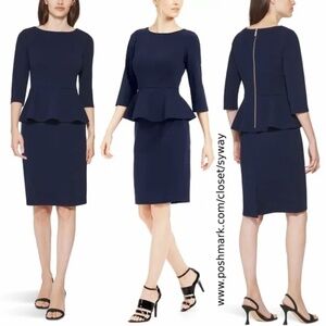 Calvin Klein Elegant Navy Peplum Dress